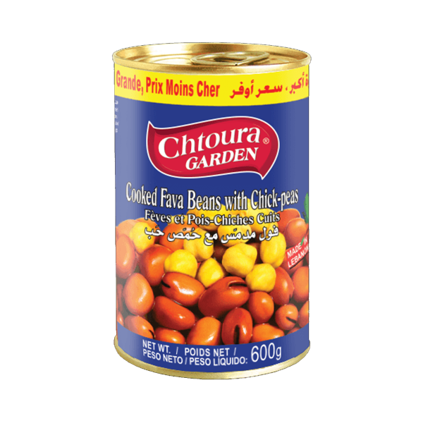 Chtoura Garden Cooked Fava Beans With Chickpears - 600GR *12