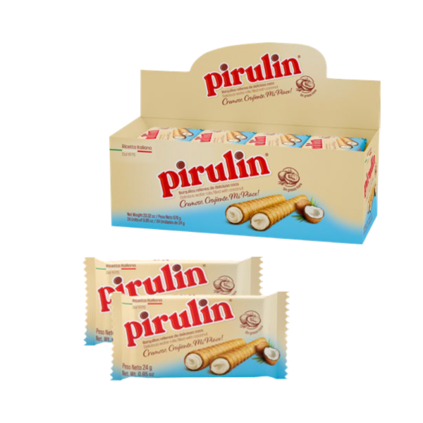 Pirulin *24 Barquillos Rellenos Coco -
  24Gr