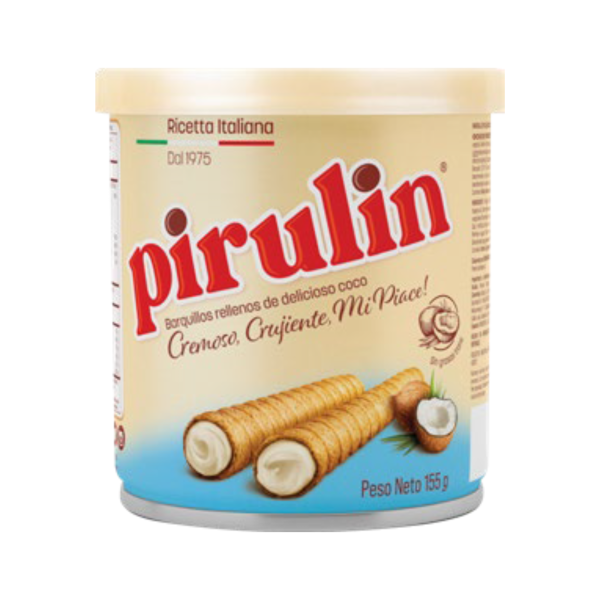 Pirulin *24 (Lata) Barquillos Rellenos
  Coco - 155Gr